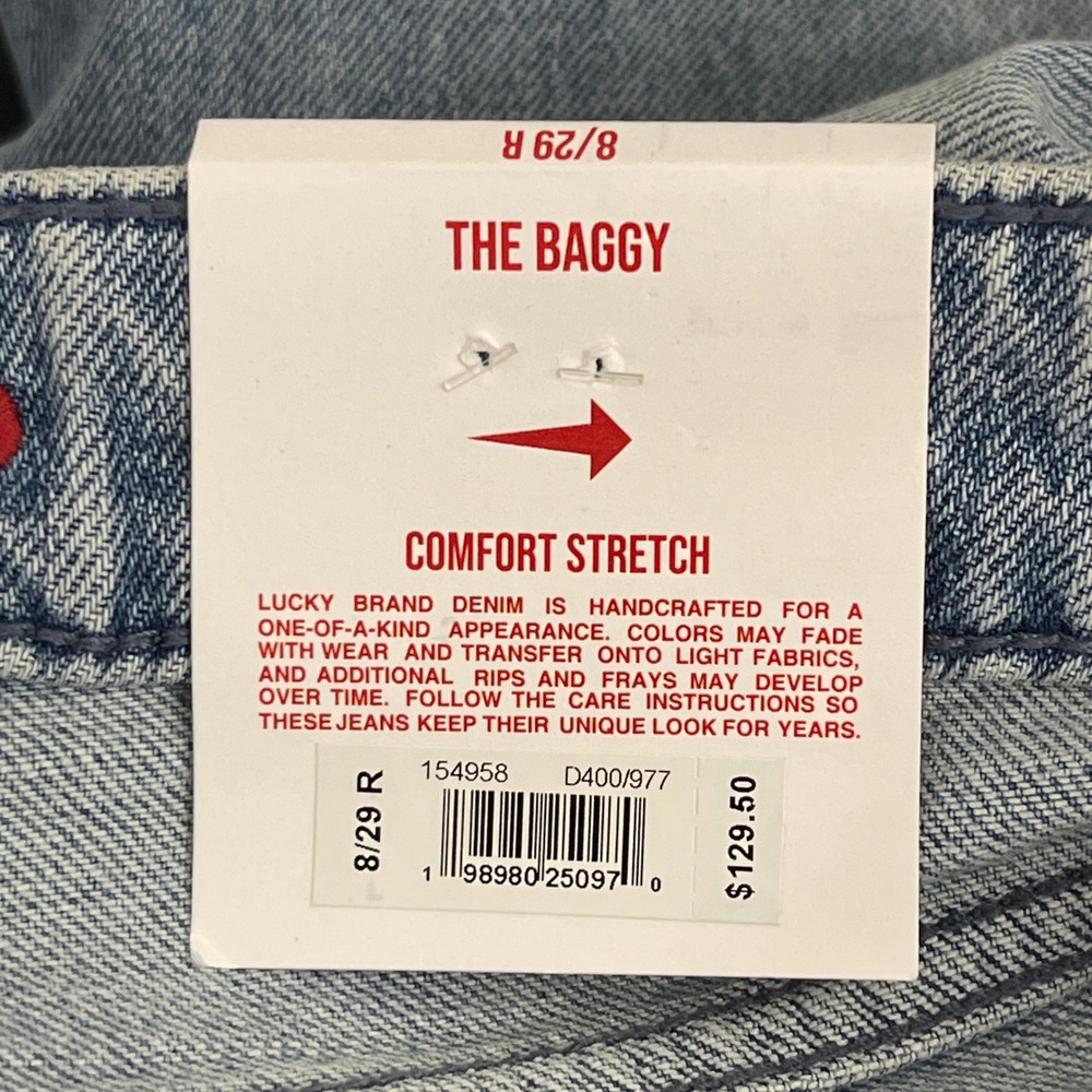 NEW Lucky Brand The Baggy Wide Leg Crystal Studded High-Rise Womens 8/29 R $129 - Picture 11 of 16